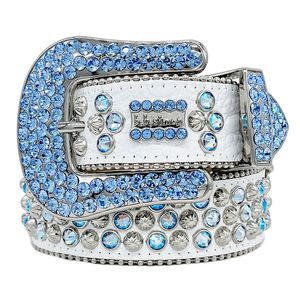 Riemen Designer Bb Simon Riemen voor Heren Dames Glanzende diamanten riem Zwart op Zwart Blauw wit veelkleurig met bling strasssteentjes als geschenk