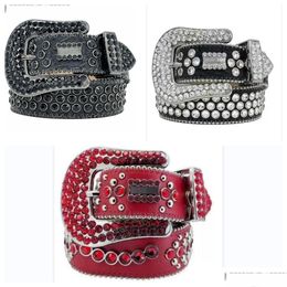 Ceintures Designer Ceinture BB Simon Hommes Pour Femmes Diamant Brillant Noir Sur Bleu Blanc Mticolor Avec Strass Bling Comme Ceinture Cadeau Fac Dhqhw