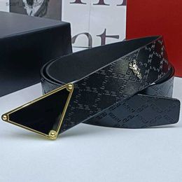 Cinturones Cinturón de diseño para hombres Fashion P Carta Triángulo Hebilla Patrón de cocodro