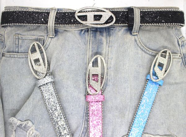 Ceintures ceintures pour femmes paillettes de luxe avec une boucle Y2K à tas de diamant jean ceinture punk accessoire