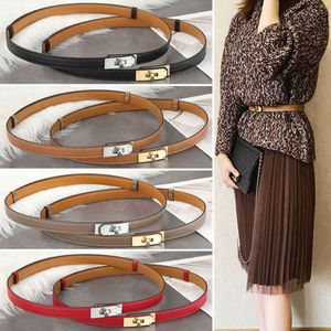 Riemen Designer Belts Luxe vrouwen echte lederen riem 1,8 cm brede slot vangst met jurk jeans pak taille decoratieve riem dunne tailleband hoogwaardige ws7z