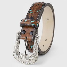 Ceintures Designer Cowboy pour hommes Western avec grande boucle ceinture turquoise en cuir vintage jeans