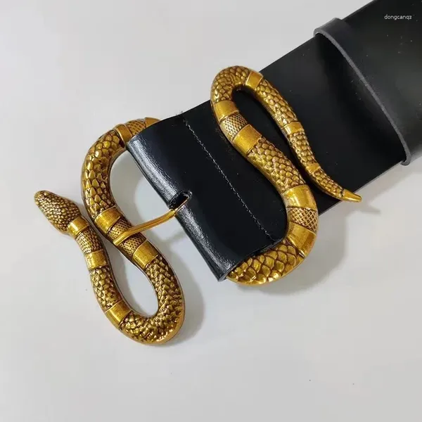 Ceintures Designer pour femmes haute qualité brillant serpent boucle PU cuir ceinture dames jean