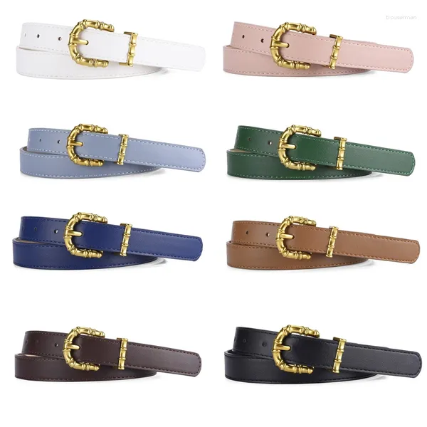 Ceintures Designer Boucle ardillon en métal doré Ceinture pour femme Luxe Simple Ceinture polyvalente Goth Hip Hop Y2k Fille Largeur 2,5 cm PU Ceinture