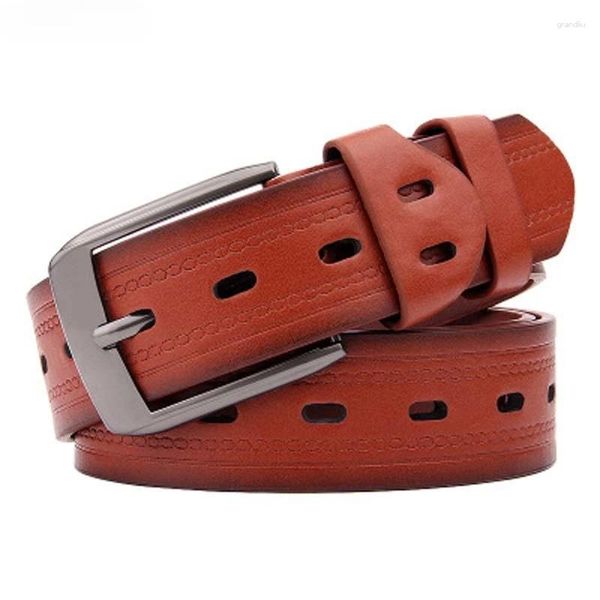 Cinturones Diseñador de alta calidad Retro Classic Pin Hebilla PU Cuero Aleación Cinturón de ocio