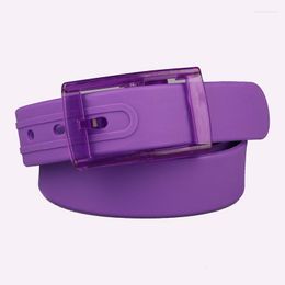 Cinturones Diseñador Cinturón de silicona Hombres Mujeres Universal Hebilla de plástico Color caramelo Sin metal En inspección de seguridad