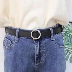 Belts Designstrap Belt Fashion No Pin Buckle for Women Jeans Studenten Silver Buckles Black Pu Leather Dress Brown Party