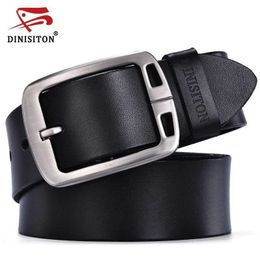 Cinturones DINISITON, cinturón de cuero vaquero para hombre, cinturón de lujo para hombre, cinturón para hombre, nueva moda, hebilla Retro, cinturón de diseñador, marca Q240401