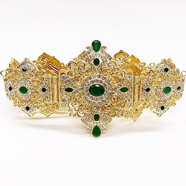 Ceintures Remise Robe marocaine Holloway pour robe de mariée pour femmes Bijoux de corps Chaîne en métal doré Longueur réglable Cadeau de mariée