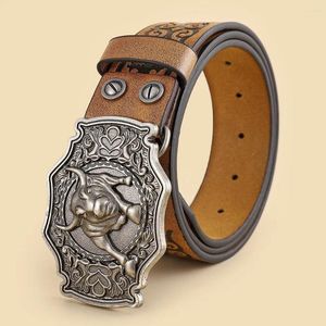 Riemen Domineering Bull Head Belt heren retro plaat buckle trend persoonlijkheid jeugd casual jeans