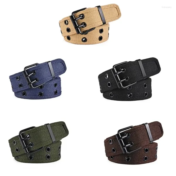 Ceintures Double rangée ceinture pour femmes hommes PinBuckle taille décontracté Sport travail ceinture