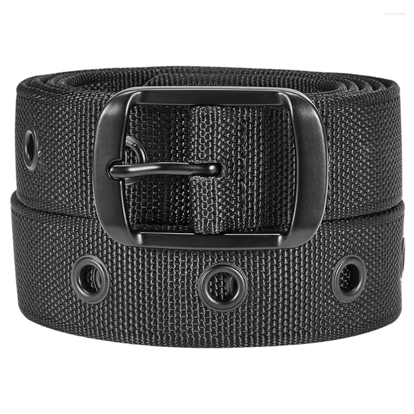 Cinturones Drizzte Hombres Prong Grommet Belt Tamaño grande y alto 100 cm a 170 cm Moda punk para