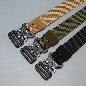 Riemen dropshipping riem mannen outdoor jagen metalen tactische riem multifunctie legering spijkerbroek hoogwaardige marinekorps canvas riem z0228