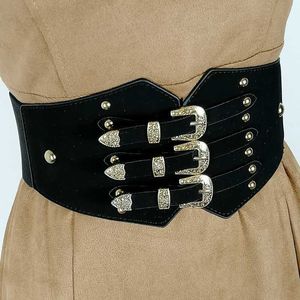 Riemen elastische korset riem plus maat brede riemen voor dames taille stretch cummerbunds grote tailleband jurk vintage ceinture femme