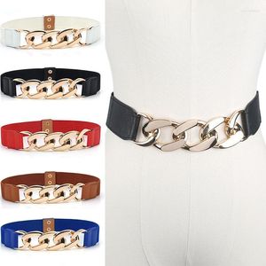 Riemen elastische ontwerper luxe pu dikke ketting taille riem riem jas jas trui lady decoratieve tailleband punk mode damesbelsten