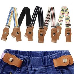 Cinturones Elástico Estiramiento Cintura Cinturón Niños Ajustable Para Niños Niñas Anti deducción Jeans para niños Botón a presión Tipo Cintura