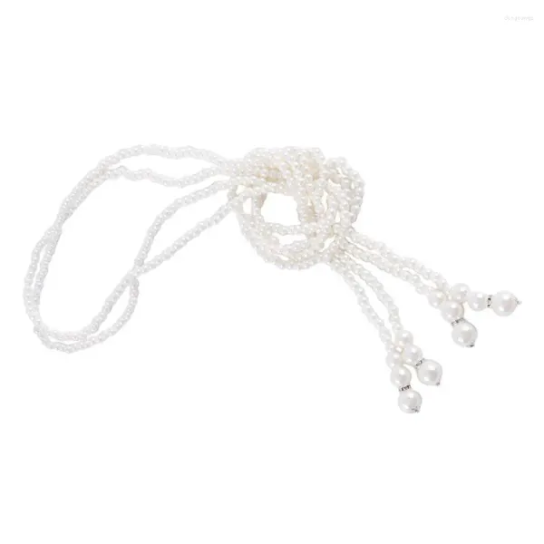 Ceintures élégantes réglables pour filles fausse perle Vintage double couche collier ras du cou robe décoration femmes ceinture coréenne ceinture de taille