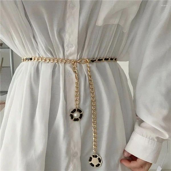 Ceintures Robe de chaîne élégante Couetter Pu en cuir de taille en cuir