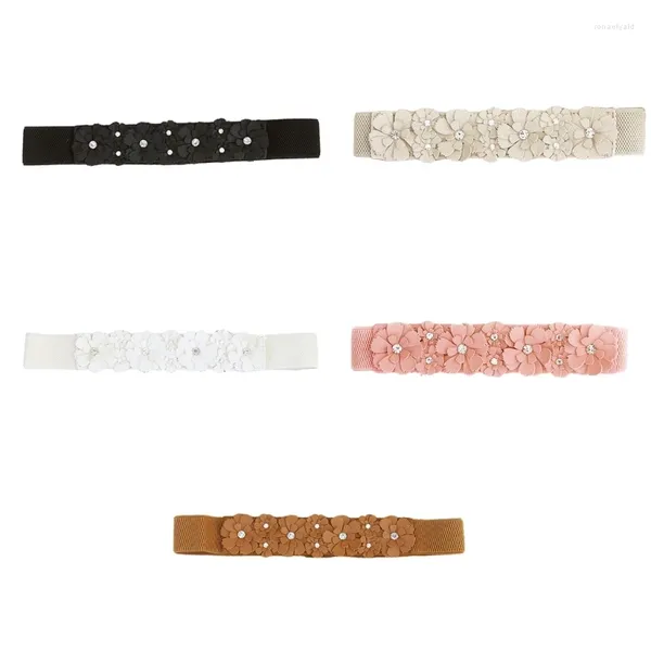 Ceintures élégantes femme de fleur ceinture pu extensible pour le manteau de chemisiers