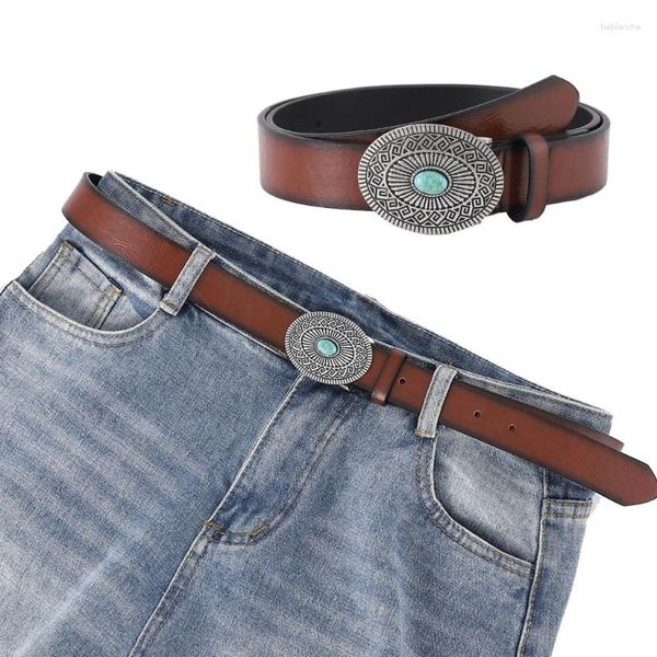 Ceintures Ceinture de taille adulte exagérée avec ceinture réglable à boucle de décor turquoise pour hommes amincissant