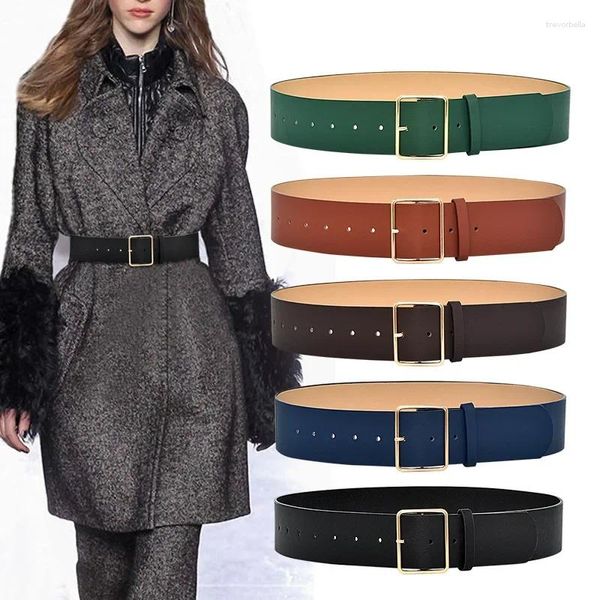 Ceintures Mode 5cm de large noir rouge cuir femme dames taille haute ceinture corset pour femmes robe manteau vert