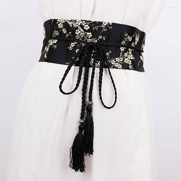 Ceintures mode ceinture ruban femme rétro imprimé fleuri large Corset ceinture Antique Hanfu femmes tissu décoration 2023