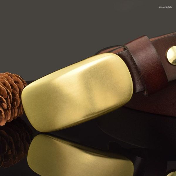 Cinturones Moda Marrón Hombre Clásico Hebilla deslizante Diseñador Casual Top Cinturón de cuero de vaca Croskin Ceinture de alta calidad