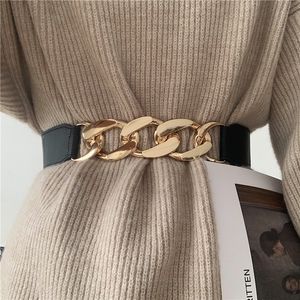 Ceintures Mode chaîne ceinture élastique en métal taille ceintures pour femmes dames manteau robe ceinture ceinture 230907