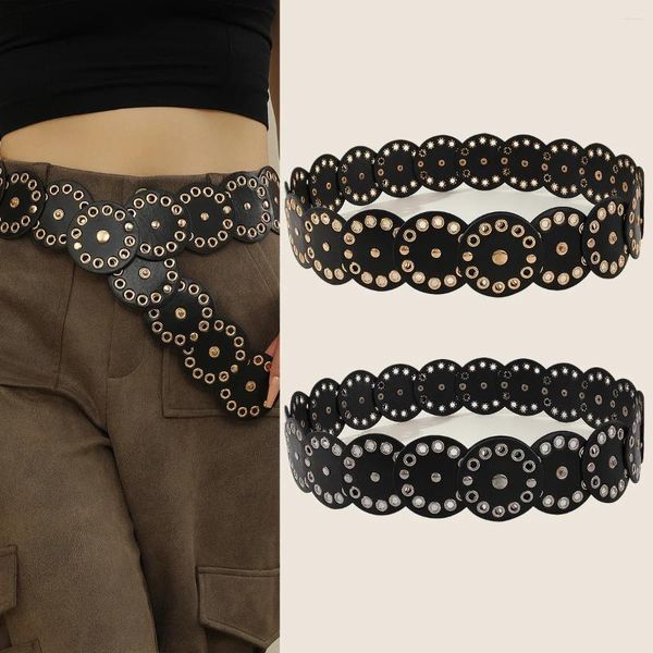 Ceintures Mode Cercle Ceinture Pour Femmes Jupes Jumper Manteau Taille Décorative Creux Style Gothique Luxe Large Ceinture Doré