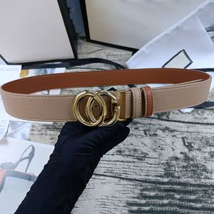 Riemen mode klassieke heren ontwerper riem vrouwen mannen casual brief gladde buckle luxe riemen 4 kleuren breedte 3.8 cm met doos