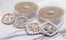 Ceintures Fashion Clear ceinture pour les femmes 2021 Transparent blanc perle cinturon mujer Designer en plastique de la taille des dames7333412