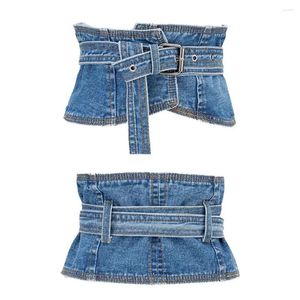 Ceintures Mode Denim Couleur Taille Cinch Ceinture Gothique Steampunk Élastique Cincher Bustier Large Ceinture Pour Femmes Dames Corset