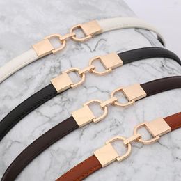 Cinturones de moda para mujer fino ajustable PU cuero femenino aleación hebilla vestido cintura Ceinture Femme Pasek Damski