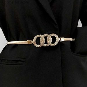 Ceintures Mode chaîne en or ceinture femme taille réglable Desinger ceintures pour femmes de haute qualité marque de luxe Punk métal robe ceinture Y240