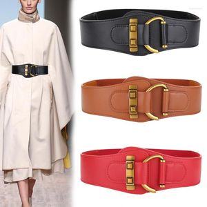 Ceintures mode bonne qualité en cuir de vachette Corset large ceinture élastique vache véritable Vintage boucle Cummerbunds pour femmes JeansBelts