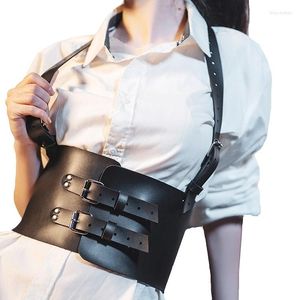 Riemen mode lederen breed korset voor vrouwen cummerbunds punk gotische taille riem gorset harnas body bondage banden vintageBelts