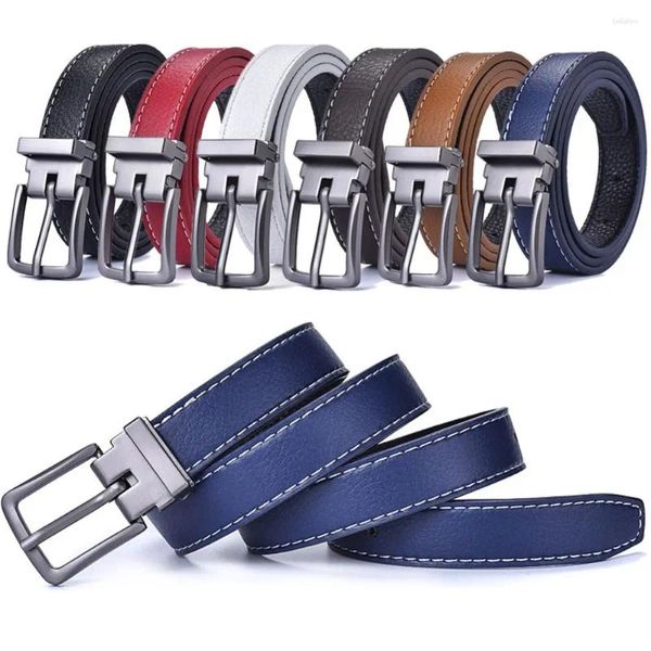 Cinturones Moda Diseño de lujo Casual Retro Niños Cinturón de cuero Cintura delgada Correa Pantalón Vestido Pin Hebilla Cintura