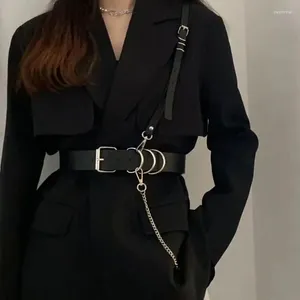 Ceintures mode luxe pour femme noire de cuir Pu en cuir ceinture de ceinture goth corset bondage accessoires pour femmes vêtements gothiques