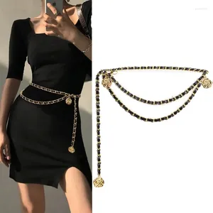 Ceintures Fashion Metal Chain for Women Flower Pendant Jeans Suit Suit Robe Taies Femme Designer Accessoires