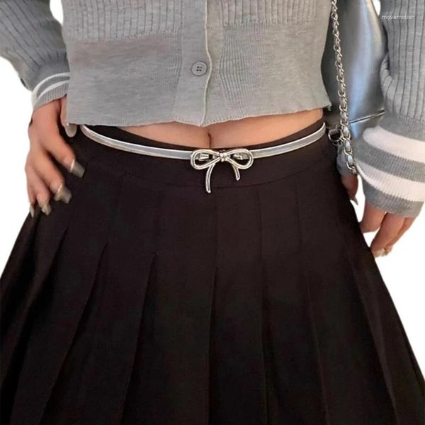 Cinturones Moda cinturón estrecho mujeres bowknot delgado para niña elegante cintura elástica vestido suéter cinturón cintura caída