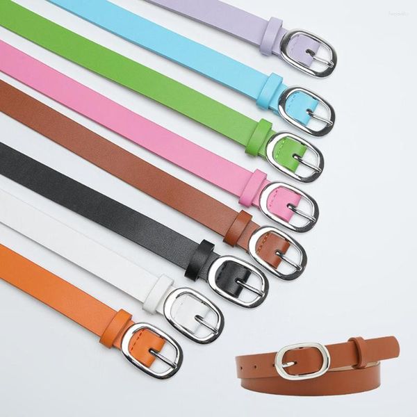 Cinturones Moda Oval Japonés Botón Cinturón Simple y versátil Camisa decorativa Vestido Sólido Mujeres Niñas Pantalones vaqueros 2023