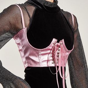 Ceintures Mode Rose Harnais Corset Punk Large Taille Couverture Pour Femmes En Cuir Synthétique De Luxe Ceinture Techwear Gothique Accessoires