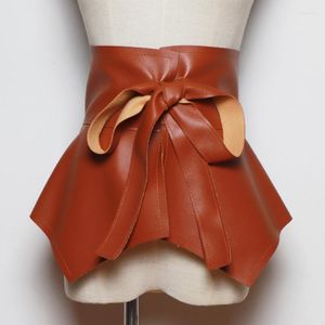 Ceintures mode pu cuir femmes peplum jupe ceinture taille femelle archet accessoires accessoires entièrement-correspondant large 3248