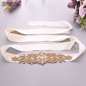 Ceinture de model ceinture pour la mariée pour les femmes cristales minces Banquet Banquet Vêtements Gold Color Celt For Girl Party Dress Up G230207