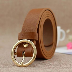 Ceintures de boucle ronde et ceinture simple pour les femmes décontractées de robes en cuir décontracté concepteur haute qualité belts