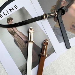 Ceintures Fashion Thin Belt for Women Leather Pu Skinny Saist Adjustable Blanc Black Black Ladies Robe Strap278S