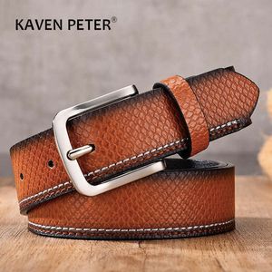 Riemen mode vintage lederen heren riem slangenpatroon nieuwe stijl designer broek wasit riem mannelijke gratis verzending z0228