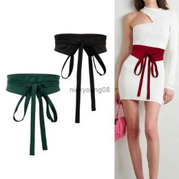 Ceintures Mode large taille ceinture pour femmes robe auto-attachée enveloppement autour de nœud papillon rétro Obi taille ceinture Corset Cinch ceintures ceinture