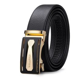 Ceintures Mode WILLIAMPOLO ceinture en cuir véritable pour hommes boucle automatique hommes de luxe Design robe s PL20818-20P 231128