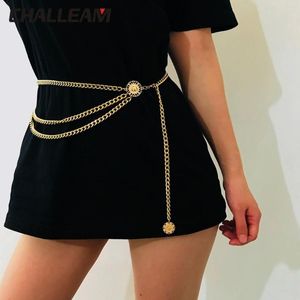 Gordels Fashion Woman Tassel Gold Belt Chain For Women Sun Flower Jeans Silver Fransen Vrouwelijke legeringskleding Hoge taille ketens 127